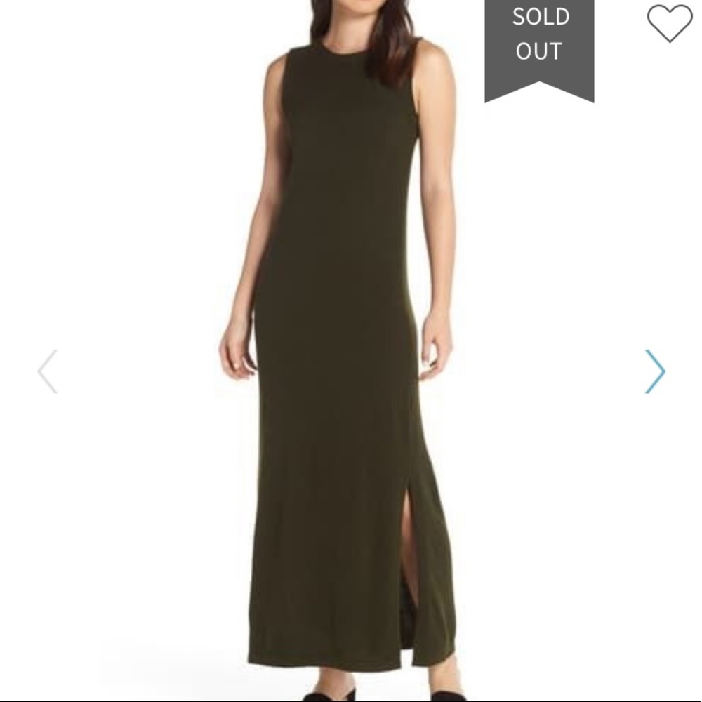 NWT CAARA Split ahem Knit Maxi Dress